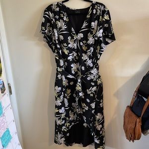 Worthington Floral Wrap Midi Dress